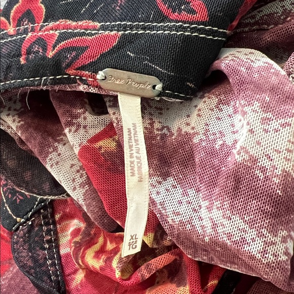 Free People Lucky Printed Blouse Sheer Boho Size XL - Picture 5 of 6